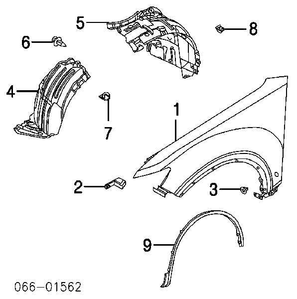 Moldura do pára-lama dianteiro direito para Infiniti FX (S50)