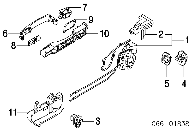 82501CZ70A Nissan fecho da porta traseira esquerda