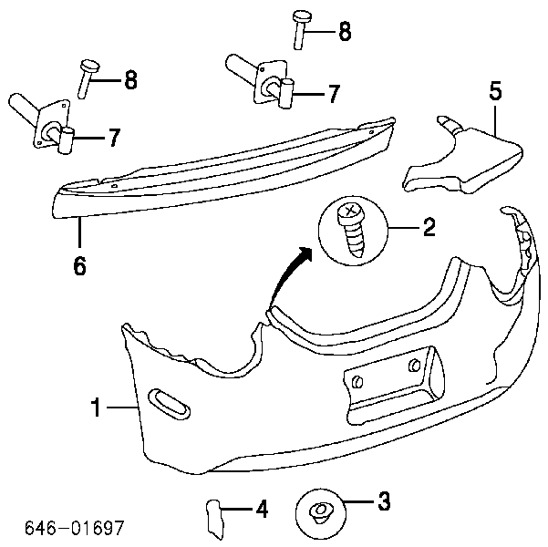 1C0807421PGRU VAG бампер задний