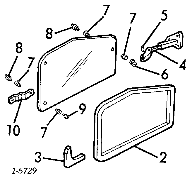 Vidro de carroçaria (da seção de bagagem) esquerdo para Opel Kadett (33, 34, 43, 44)