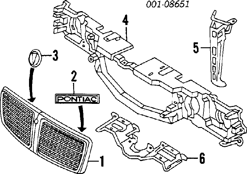 Решетка радиатора на Pontiac Grand Am SE (Понтиак Гранд Ам)