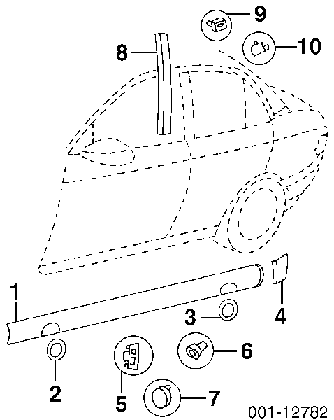 Cápsula (prendedor) de fixação de placas sobrepostas do acesso para Opel Vectra (88, 89)