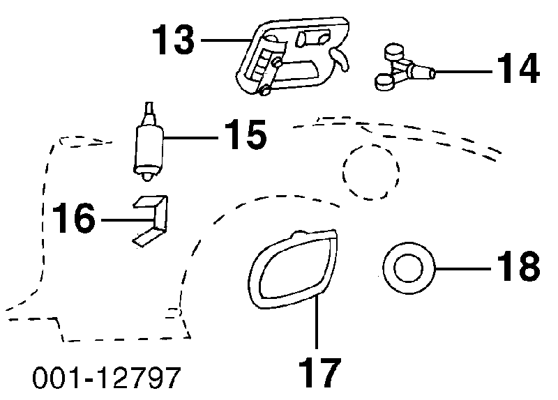 Замок открывания лючка бензобака 90460064 General Motors