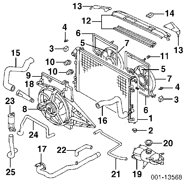 Шланг (патрубок) радиатора охлаждения верхний на Opel Omega B 