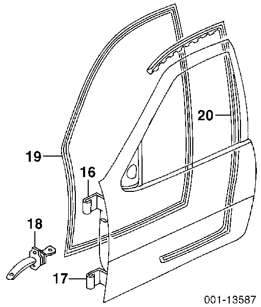 5160232 Opel limitador dianteiro de abertura de porta