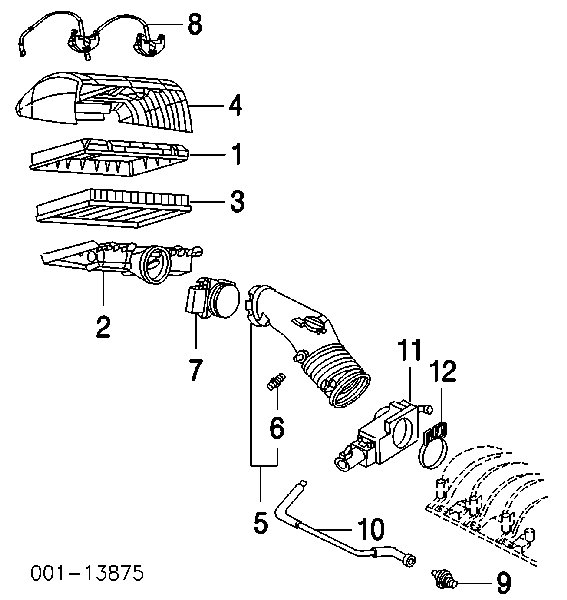 15904068 Opel sensor de fluxo (consumo de ar, medidor de consumo M.A.F. - (Mass Airflow))