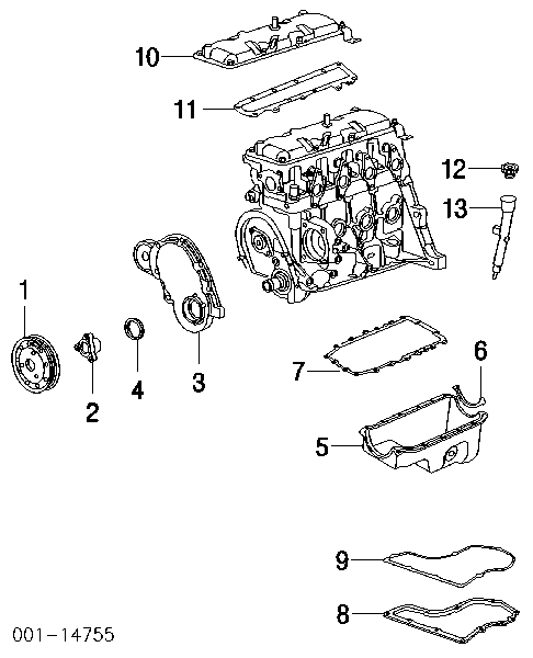 14090906 General Motors сальник коленвала двигателя передний