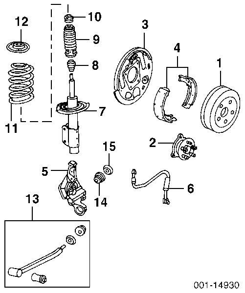 Задние барабанные колодки 18029865 General Motors