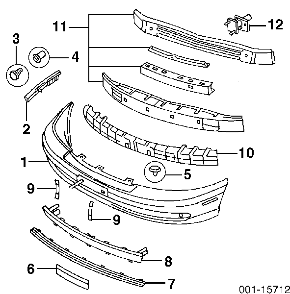 Cápsula (prendedor) de fixação do pára-choque dianteiro para Opel Vectra 