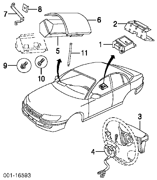 90507514 General Motors anel airbag de contato, cabo plano do volante