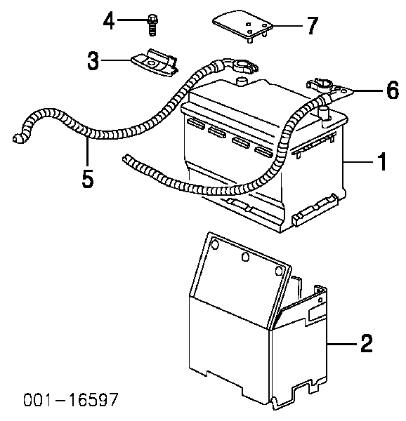 Fixação (suporte) de bateria recarregável para Opel Vectra (86, 87)