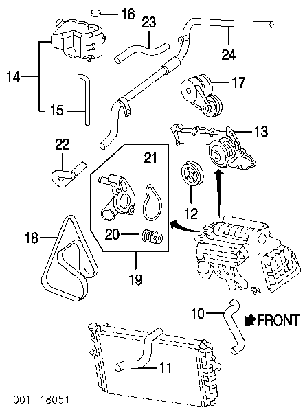 Корпус термостата 12570247 General Motors