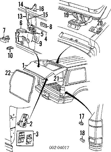 Амортизатор крышки багажника (двери 3/5-й задней) на Ford Explorer 