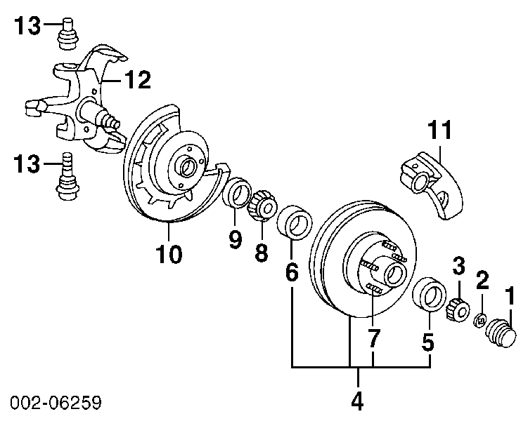 Суппорт тормозной передний правый F5TZ2B120A Ford