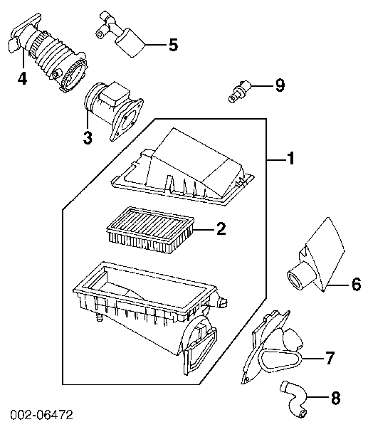 F5RZ12B579CARM Ford sensor de fluxo (consumo de ar, medidor de consumo M.A.F. - (Mass Airflow))