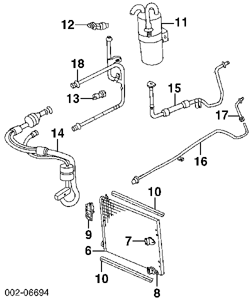 Radiador de aparelho de ar condicionado BC239 Magneti Marelli