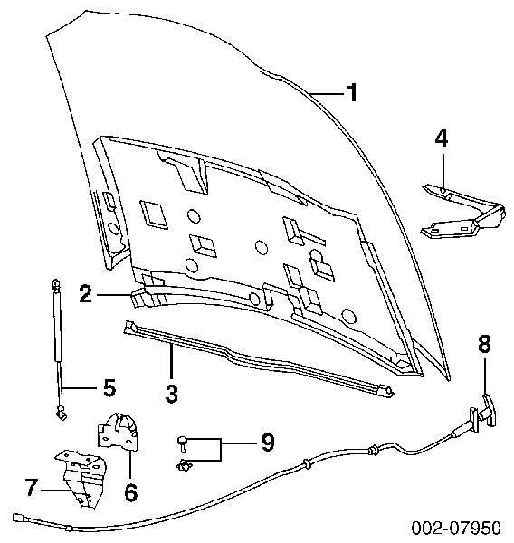 F6DZ16C826AB Ford амортизатор капота