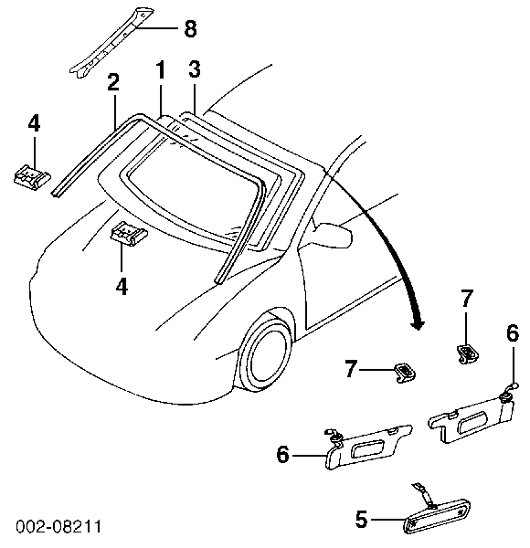 Лобовое стекло на Ford Escort Sport 