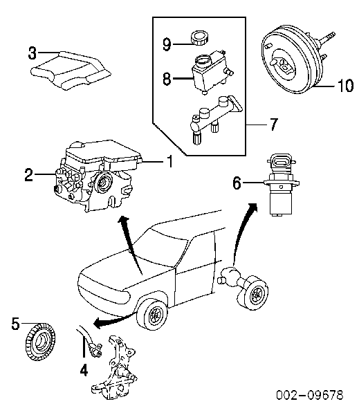BRAB68 Ford датчик абс (abs передний)