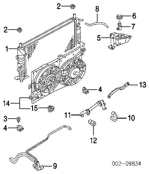 YS2Z8005DA Ford radiador de esfriamento de motor