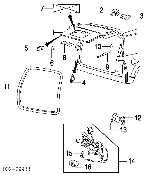 Амортизатор крышки багажника (двери 3/5-й задней) на Ford Explorer 