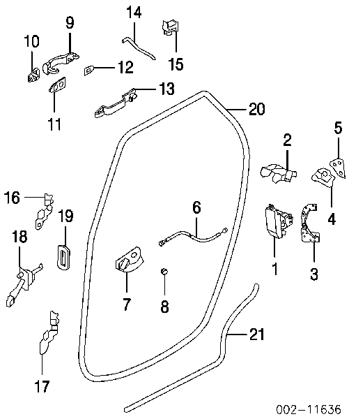 Ручка двери передней наружная левая YS4Z5422088AAA Ford