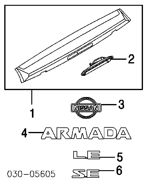 Emblema de tampa de porta-malas (emblema de firma) para Nissan Armada 