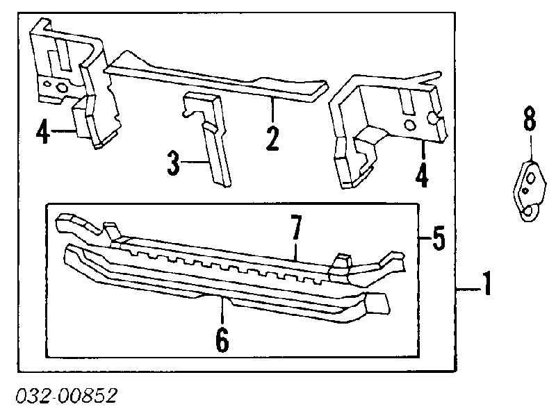 Суппорт радиатора в сборе (монтажная панель крепления фар) на Honda Accord III 