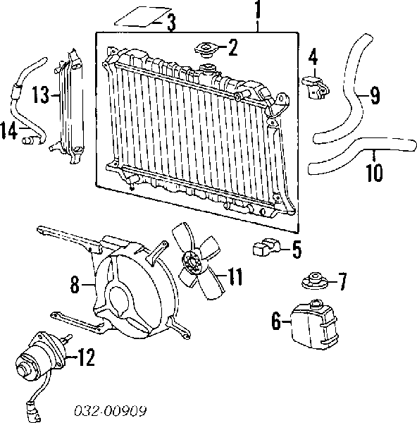 Радиатор охлаждения двигателя на Honda Accord  II 