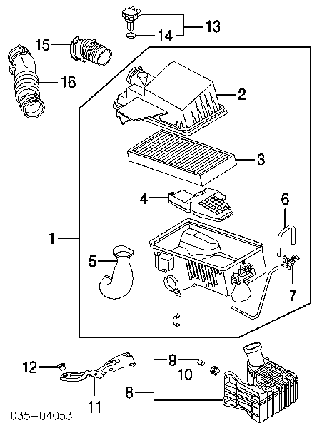 Cano derivado de ar, saída de filtro de ar para Mazda 6 (GG)