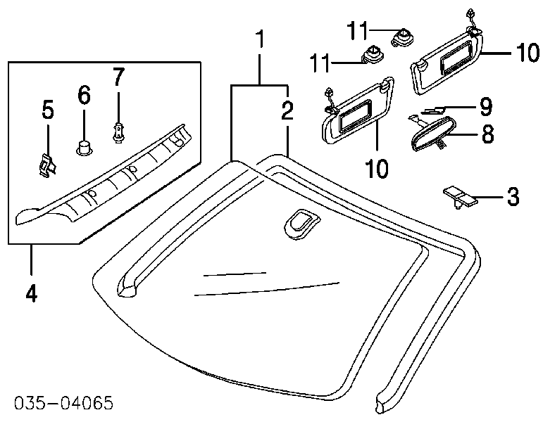 Молдинг лобового стекла GK2A50601A Mazda