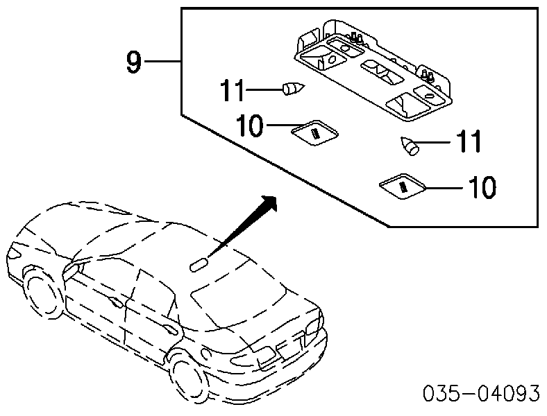 Quebra-luz de iluminação de salão (de cabina) para Mazda 3 (BK14)