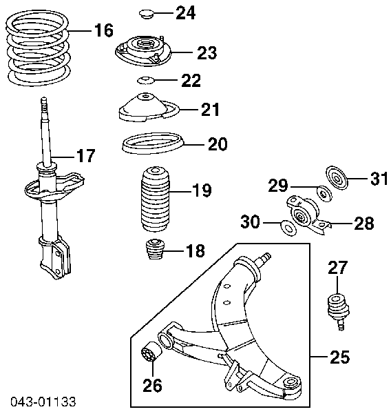 Copo de suporte superior de mola dianteira para Subaru Legacy (BC)