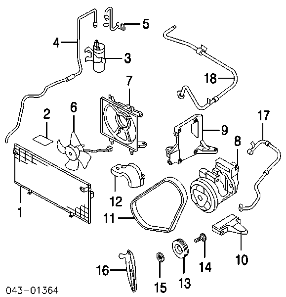 Rolo de reguladora de tensão da correia de transmissão para Subaru Legacy (BE, BH)