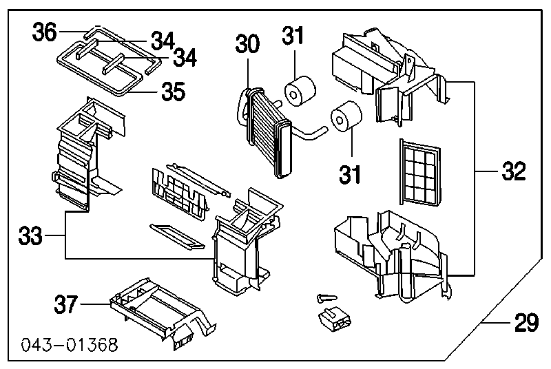Радиатор печки (отопителя) на Subaru Legacy III 