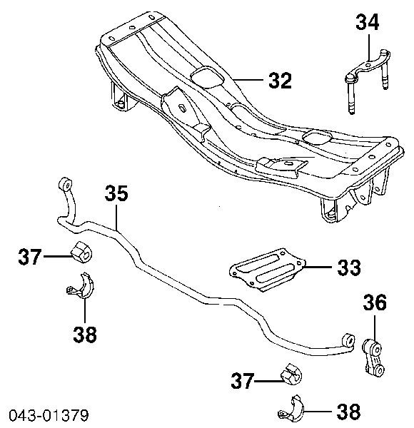 20401AC031 Subaru bucha de estabilizador dianteiro