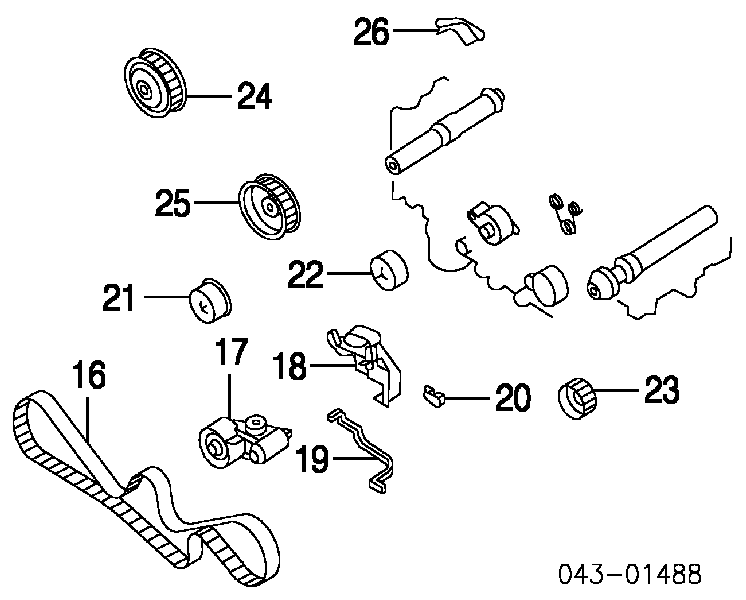 13073AA082 Subaru rolo parasita da correia do mecanismo de distribuição de gás