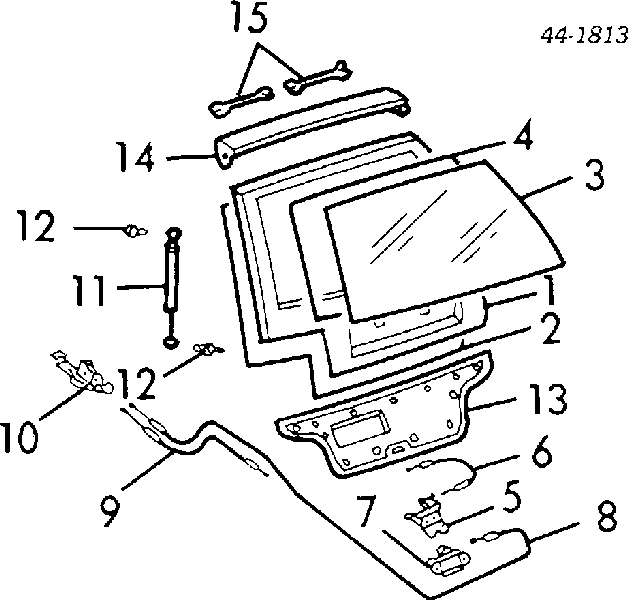 6895019545 Toyota amortecedor de tampa de porta-malas (de 3ª/5ª porta traseira)