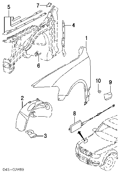 Cápsula (prendedor) de fixação de placas sobrepostas do acesso para Audi TT (8N3)