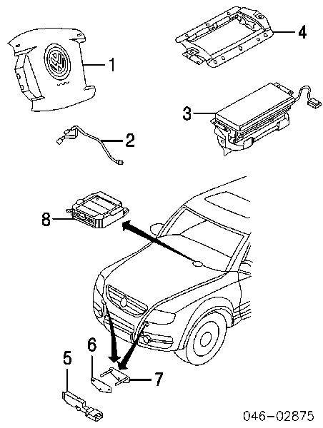 Cinto de segurança (AIRBAG) de condutor para Volkswagen Phaeton (3D2)