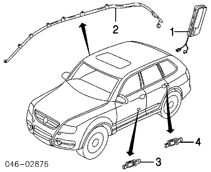Sensor AIRBAG traseiro para Volkswagen Touareg (7LA)