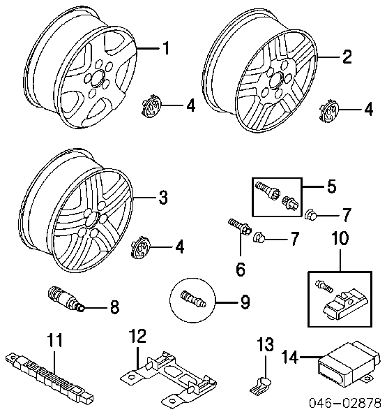 Válvula de controlo de pressão de ar no pneu para Volkswagen Phaeton (3D2)