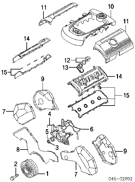 Parafuso da polia de cambota para Audi 80 (8C, B4)
