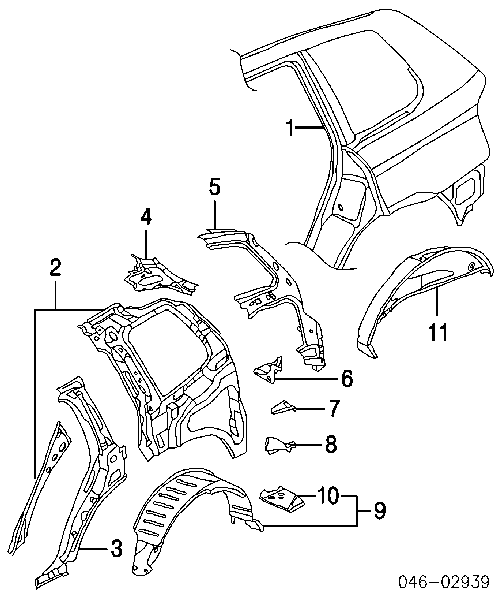 7L0803425A VAG Арка крыла заднего левого
