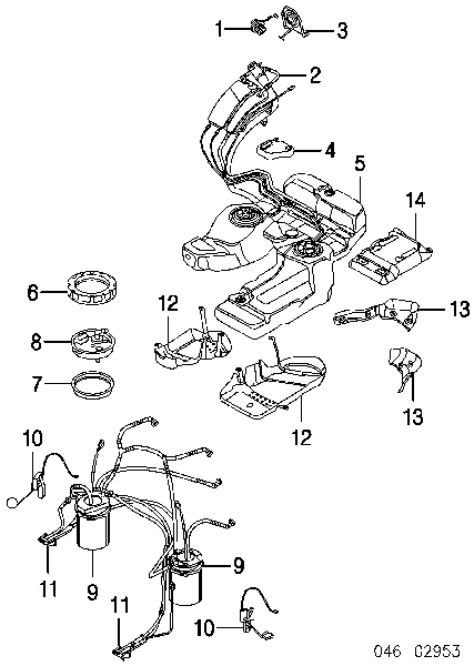 Vedante de sensor do nível de combustível/da bomba de combustível (tanque de combustível) para Volkswagen Passat (B6, 3C2)