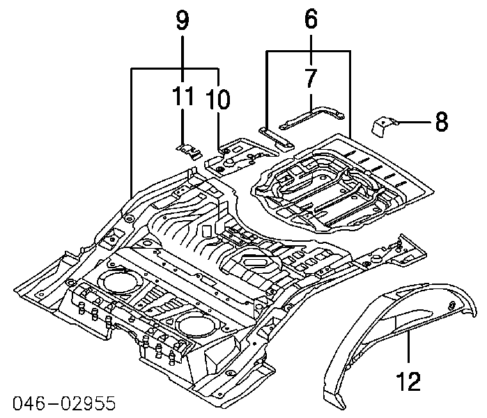 7L0803261C VAG fundo de porta-malas (nicho da roda de recambio)