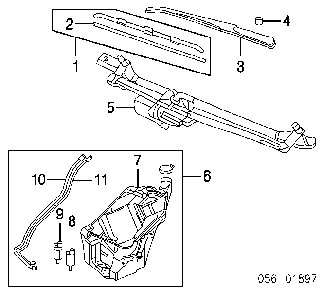 Насос заднего омывателя 8221275730 Isuzu