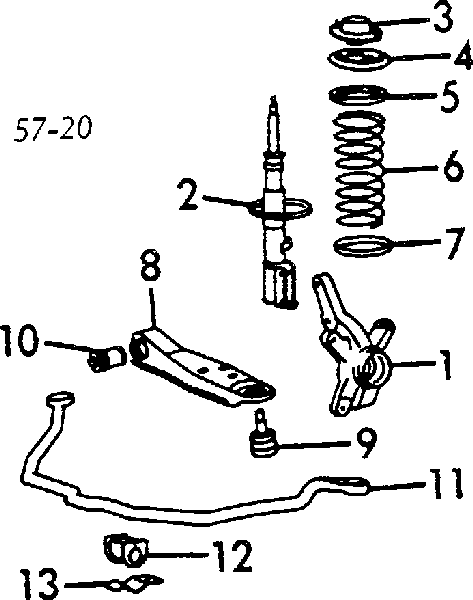 Suporte de amortecedor dianteiro para Mitsubishi Space Wagon (D0V, W)