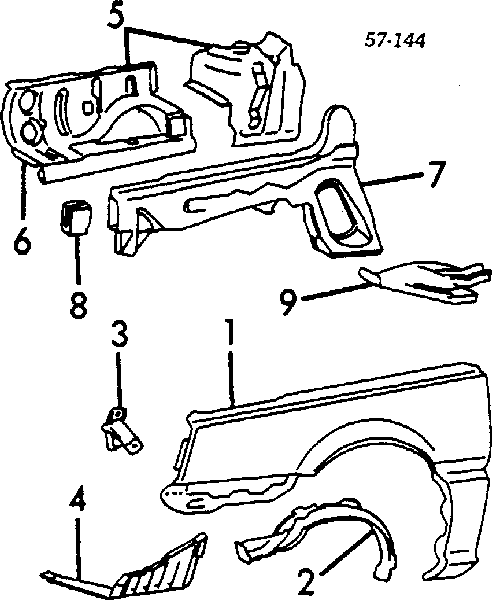 Подкрылок передний правый Митсубиси Лансер 3 (Mitsubishi Lancer)