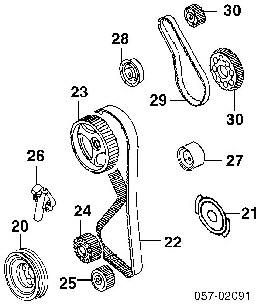 Roda dentada direita da árvore de equilibração para Mitsubishi Galant (E5A, E7A, E8A)
